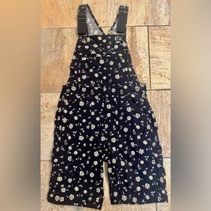 Navy Blue Floral Duluth Overalls